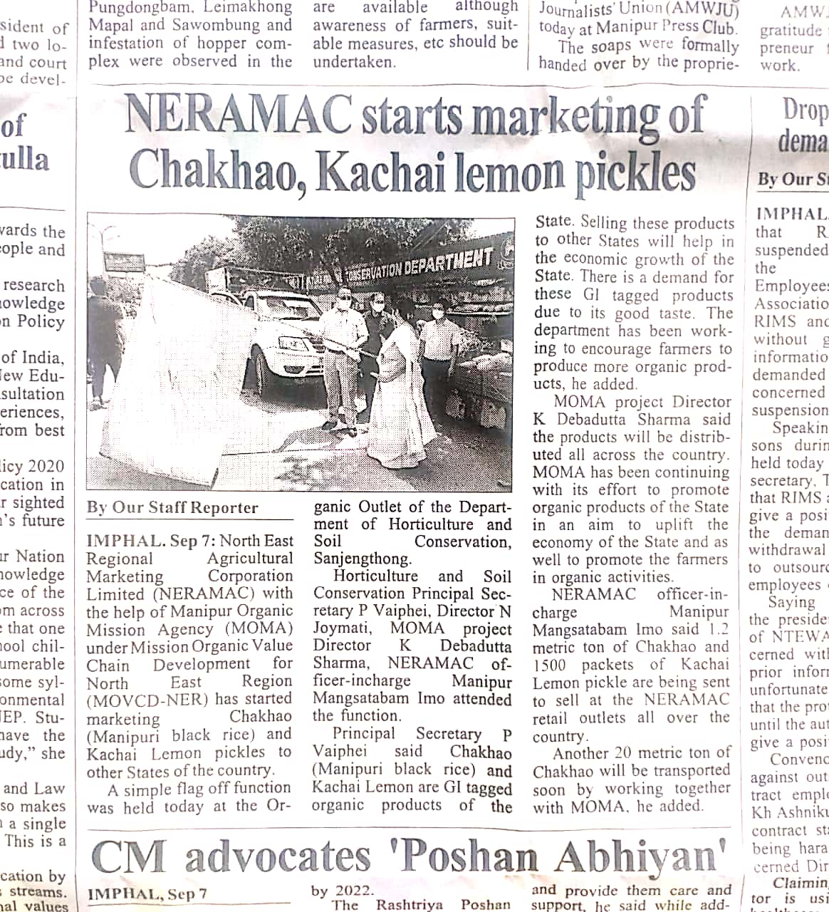 NERAMAC starts marketing of Chakhao & Kachai Lemon (GI product)