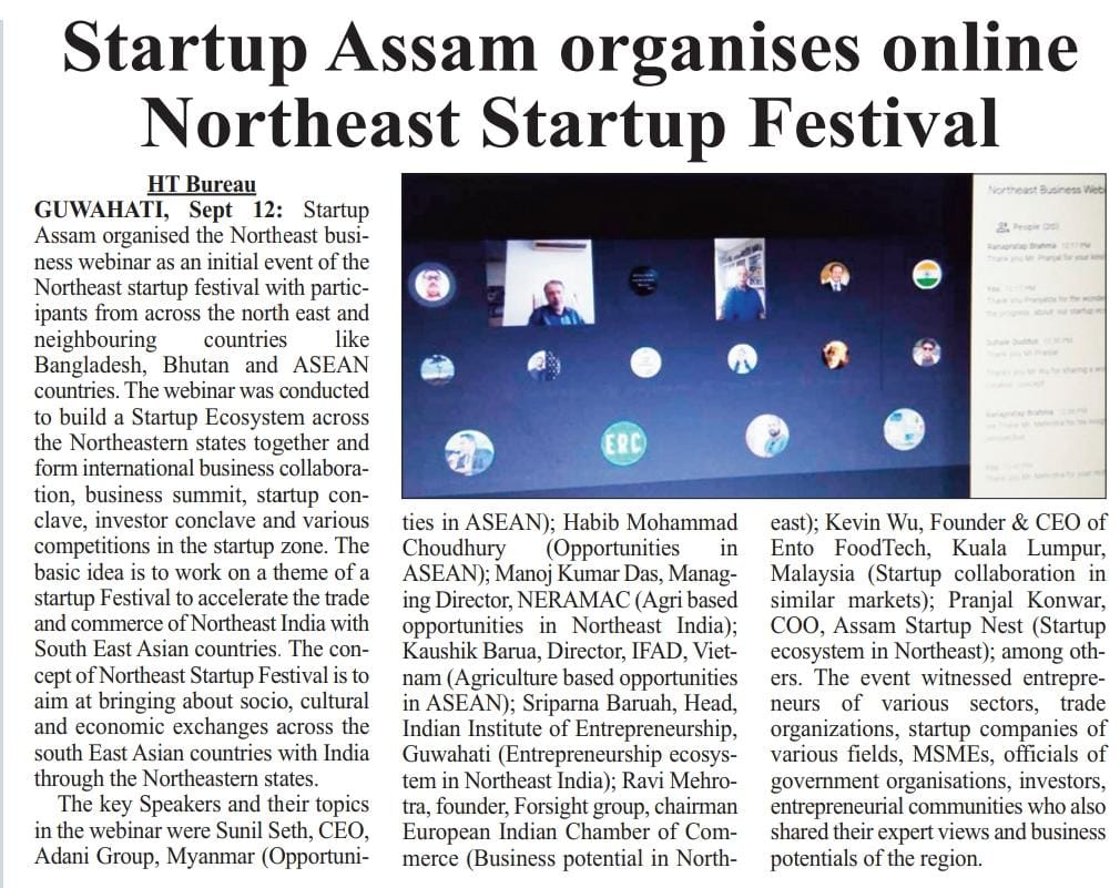 MD, NERAMAC attended North East Startup Festival and delivered a lecture on Agri based opportunities in North East India